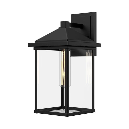 Larchmont 6" Outdoor Wall Light in Clear Glass/Textured Black