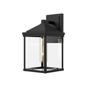 Larchmont 9" Outdoor Wall Light in Clear Glass/Textured Black