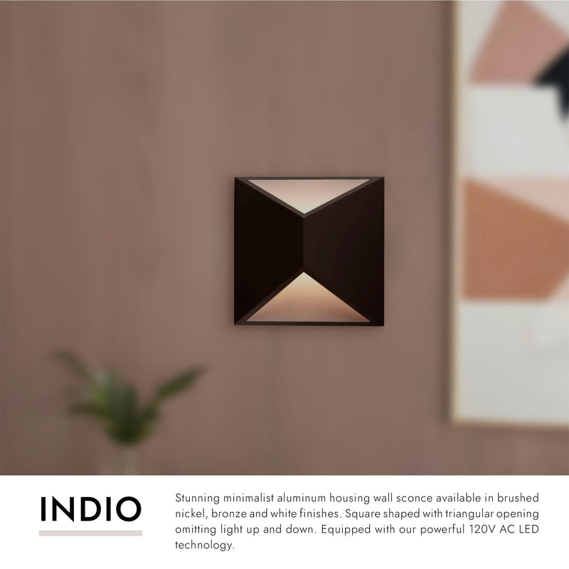 Indio 7" Outdoor Wall Light in Brushed Nickel