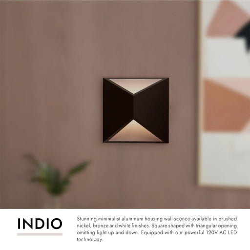 Indio 7" Outdoor Wall Light in Brushed Nickel