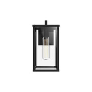Brentwood 12" Outdoor Wall Light in Clear Glass/Textured Black