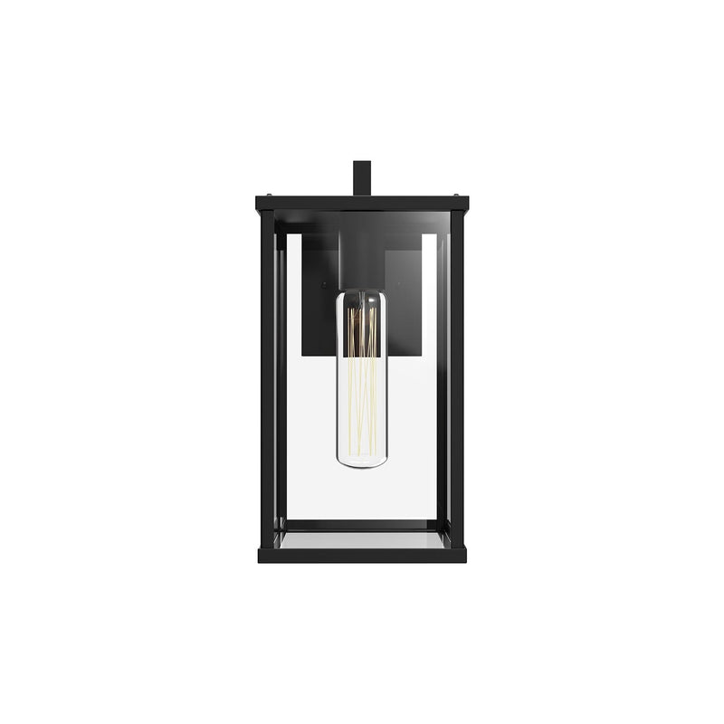 Brentwood 12" Outdoor Wall Light in Clear Glass/Textured Black