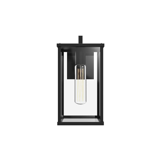 Brentwood 12" Outdoor Wall Light in Clear Glass/Textured Black