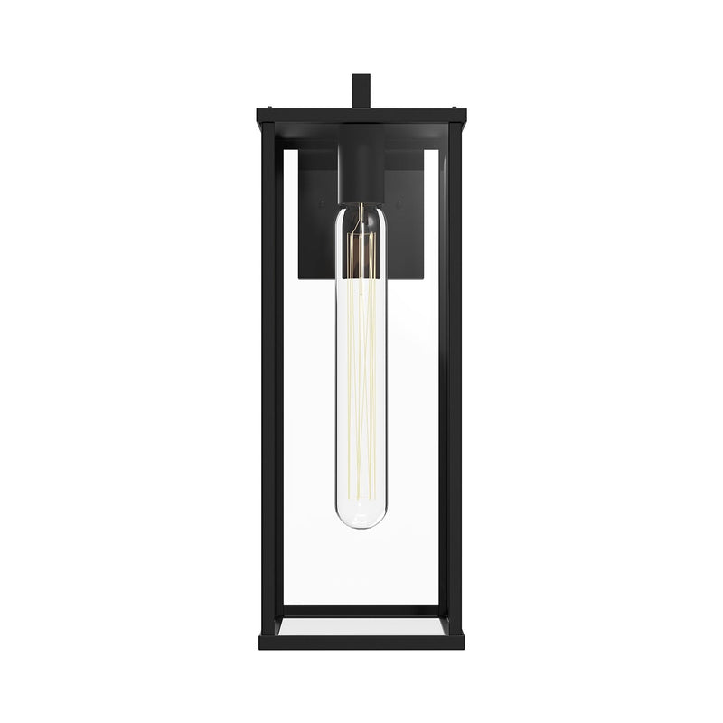 Brentwood 17" Outdoor Wall Light in Clear Glass/Textured Black