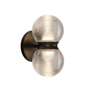 Peri 9" Outdoor Wall Light in Black/Clear Ribbed Glass