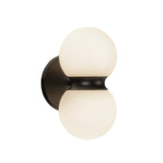 Peri 9" Outdoor Wall Light in Black/Opal Glass