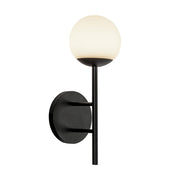 Claremont 13" Outdoor Wall Light in Black/Opal Glass