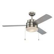 Schoolhouse 3-Blade 52" Ceiling Fan in Brushed Nickel
