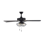 Ronan 4-Light 52" Ceiling Fan with Clear Glass in Black