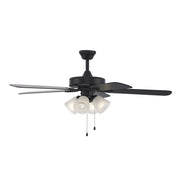 Ronan 4-Light 52" Ceiling Fan with Frosted Glass in Black