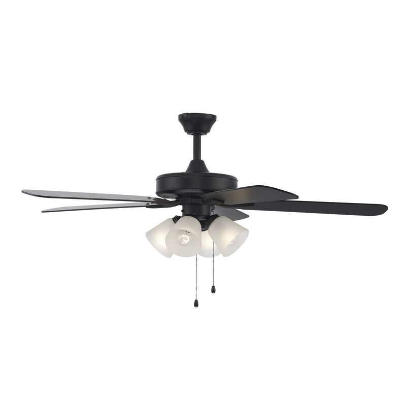 Ronan 4-Light 52" Ceiling Fan with Frosted Glass in Black