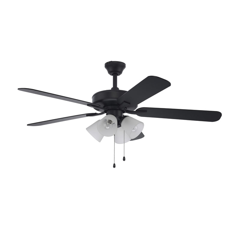 Ronan 4-Light 52" Ceiling Fan with Frosted Glass in Black