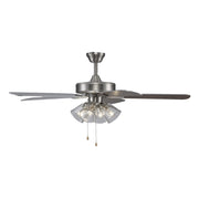 Ronan 4-Light 52" Ceiling Fan with Clear Glass in Brushed Nickel