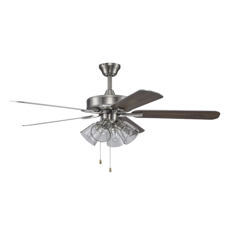 Ronan 4-Light 52" Ceiling Fan with Clear Glass in Brushed Nickel