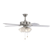 Ronan 4-Light 52" Ceiling Fan with Frosted Glass in Brushed Nickel