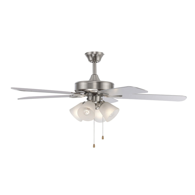 Ronan 4-Light 52" Ceiling Fan with Frosted Glass in Brushed Nickel