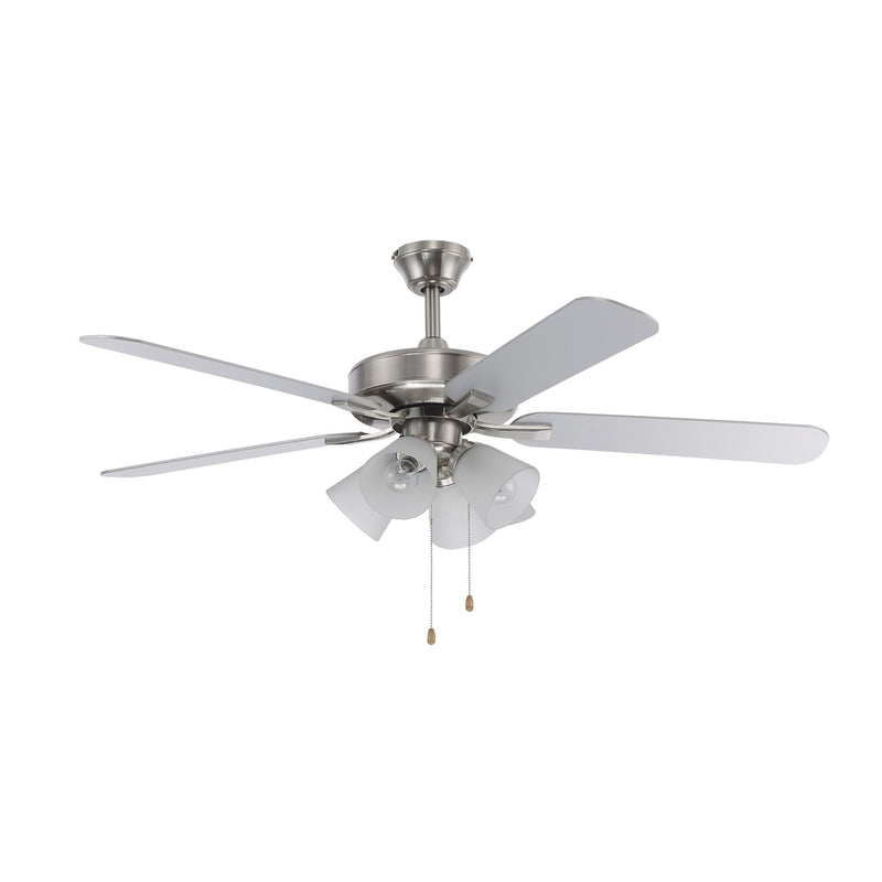Ronan 4-Light 52" Ceiling Fan with Frosted Glass in Brushed Nickel