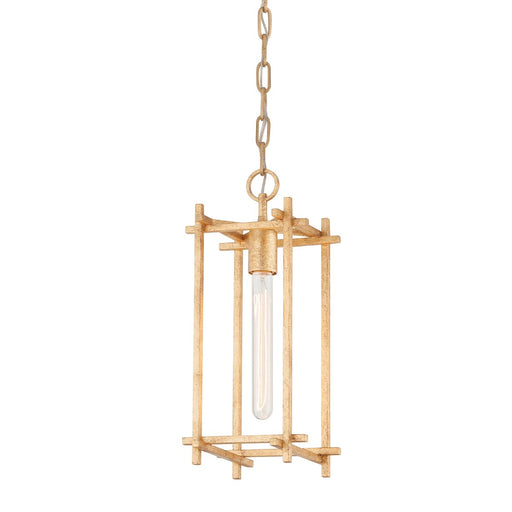 Huck Lantern Pendant in Vintage Gold Leaf