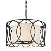 Sausalito 5-Light Drum Pendant in Textured Iron