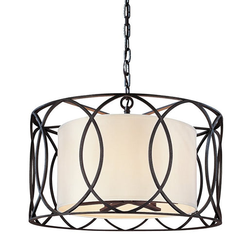 Sausalito 5-Light Drum Pendant in Textured Iron