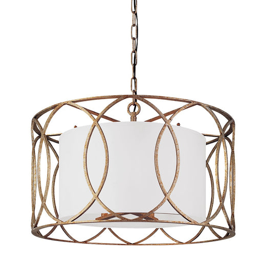 Sausalito 5-Light Drum Pendant in Silver Gold