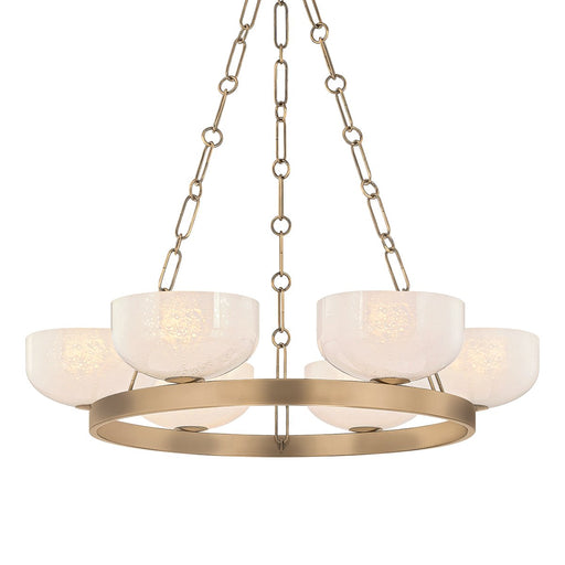 Caelum 6-Light Chandelier in Patina Brass