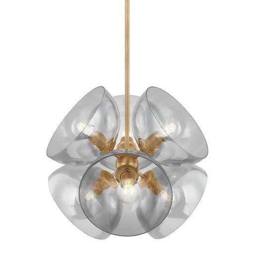 Salix 6-Light Chandelier in Patina Brass