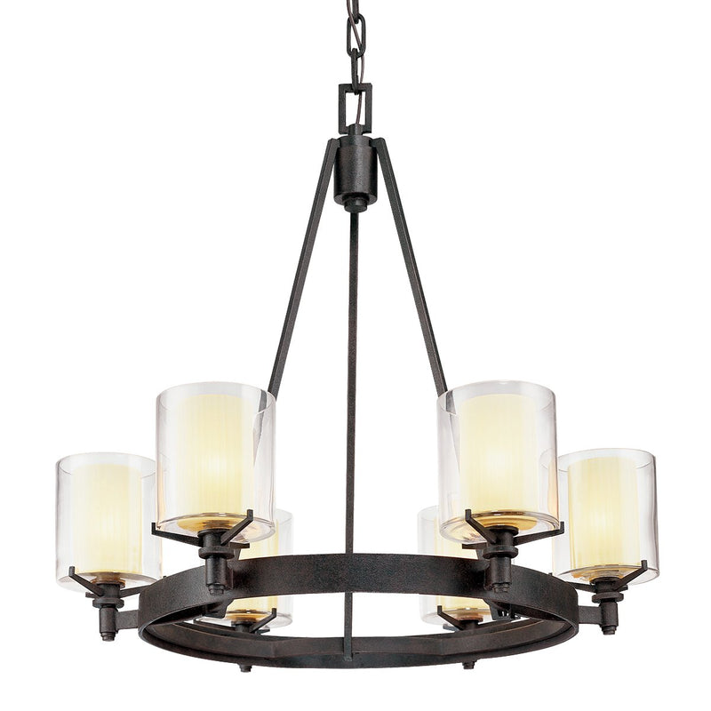 Arcadia 6-Light Chandelier in Textured Iron