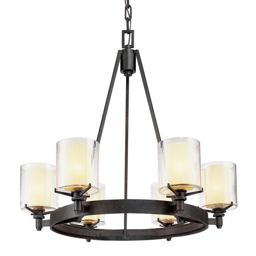 Arcadia 6-Light Chandelier in Textured Iron