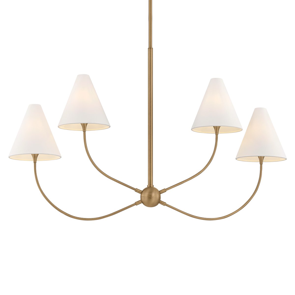 Evermore 4-Light Linear Chandelier in Patina Brass