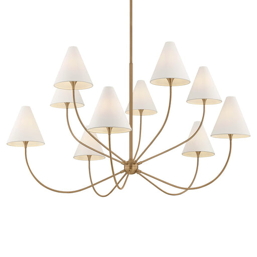 Evermore 10-Light Chandelier in Patina Brass