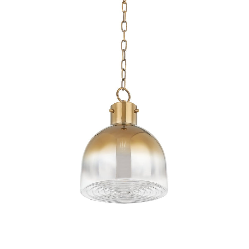 Beryl Small Pendant in Patina Brass