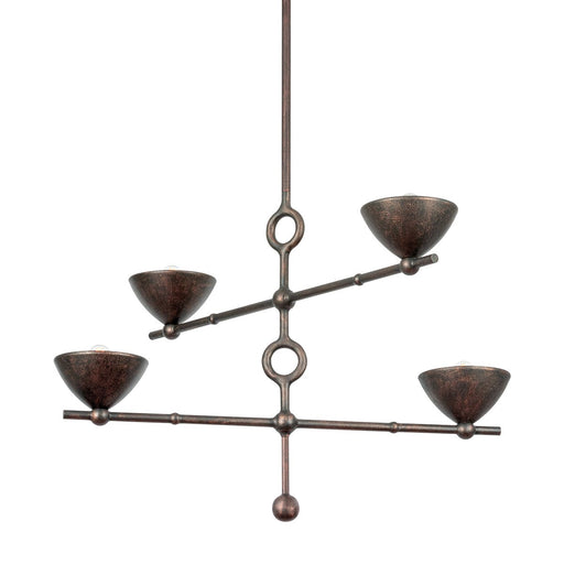 Vishal 4-Light Chandelier in Black Patina Gold