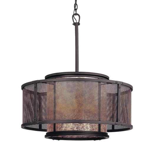 Copper Mountain 6-Light Drum Pendant in Bronze / Soft Off Black
