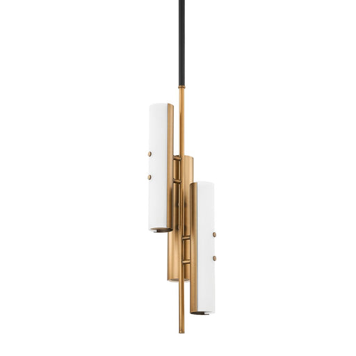 Titus 3-Light Pendant in Patina Brass / Soft Black