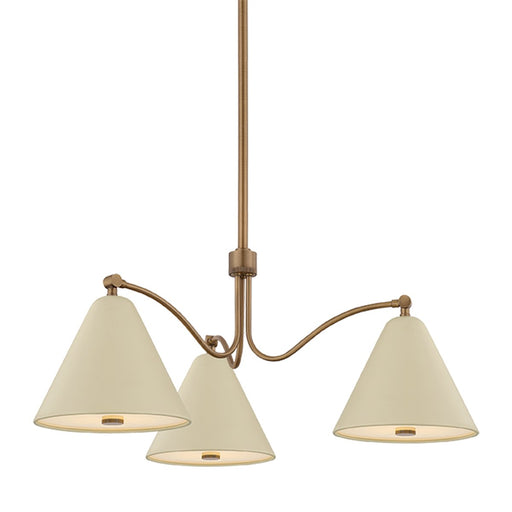 Clive 3-Light Chandelier in Patina Brass / Soft Sand