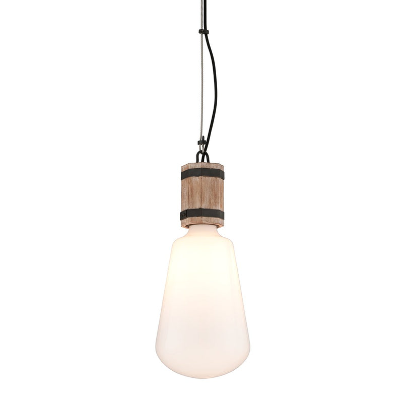 Fulton Large Pendant in Rusty Iron W Salvaged Wood