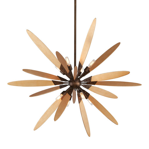 Dragonfly 8-Light Chandelier in Dragonfly Bronze / Satin Leaf