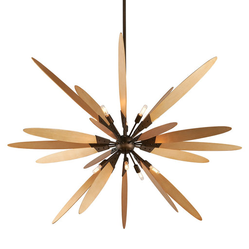 Dragonfly 10-Light Chandelier in Dragonfly Bronze / Satin Leaf