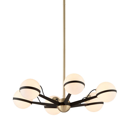 Ace 6-Light Chandelier in Textured Bronze / Brushed Brass