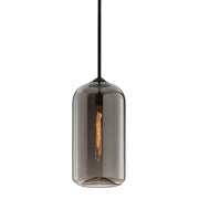 District 10" Glass Pendant in Soft Black