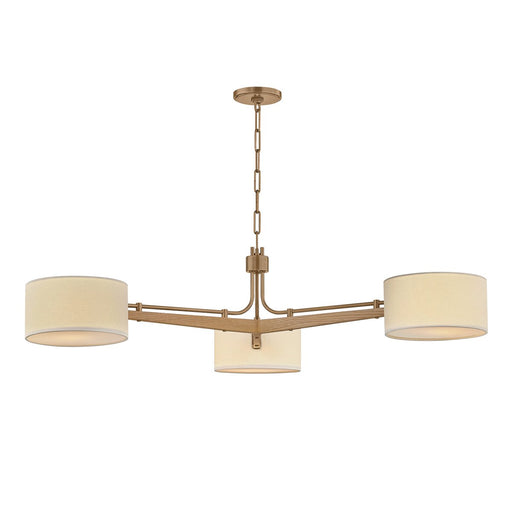 Mailo 3-Light Chandelier in Patina Brass / White Oak