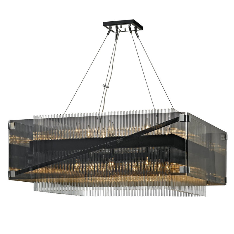 Apollo 16-Light Pendant in Bronze / Polished Chrome