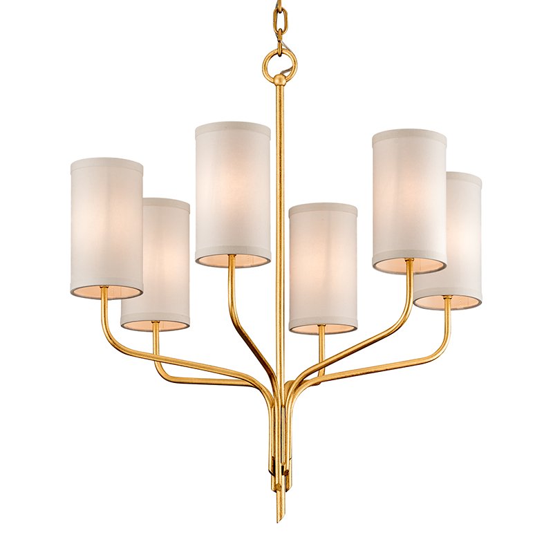 Juniper 6-Light Chandelier in Textured Gold Leaf