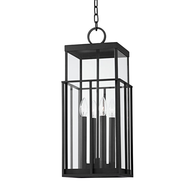 Longport 4-Light Outdoor Lantern Pendant in Texture Black