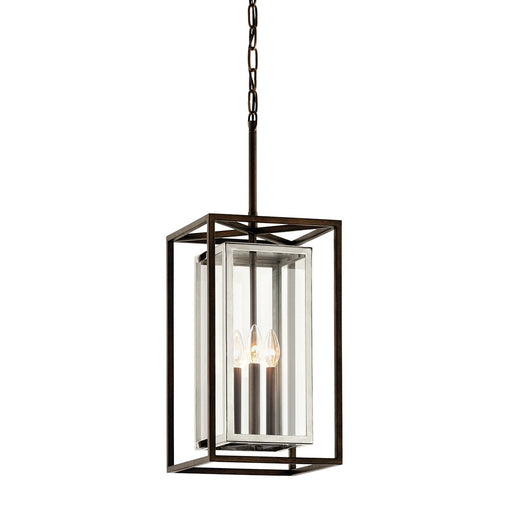 Morgan 3-Light Lantern Pendant in Bronze / Stainless Steel