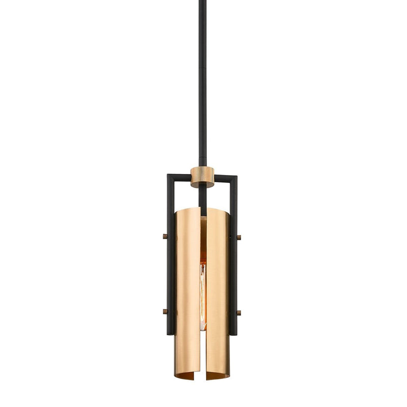 Emerson Pendant in Soft Black / Brushed Brass