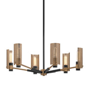 Pilsen 6-Light Chandelier in Soft Off Black / Patina Brass
