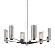 Pilsen 6-Light Chandelier in Soft Off Black / Satin Nickel