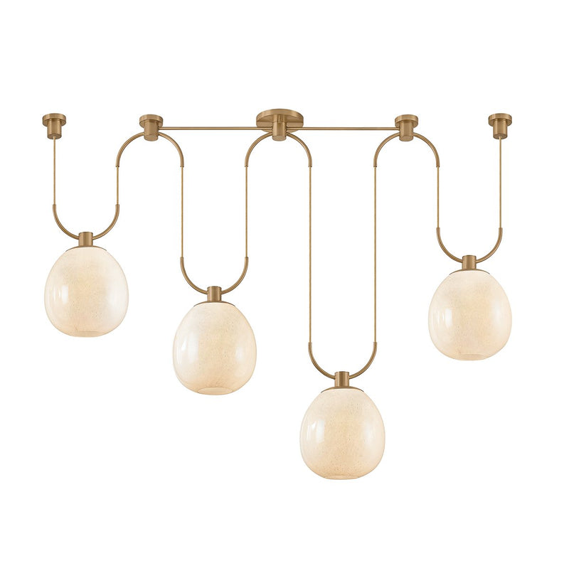 Jove 4-Light Linear Pendant in Patina Brass